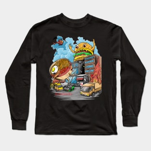 ramen vs hamburger Long Sleeve T-Shirt